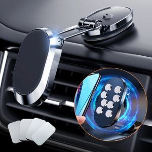 Dụng cụ giữ điện thoại trên xe hơi phổ thông điện thoại nam châm khung có thể gập lại bảng điều khiển 360 ° xoay Giá đỡ điện thoại Phụ kiện điện thoại xe