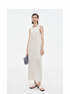 Oil Painting Texture Solid Color Slim Fit Knit Dress