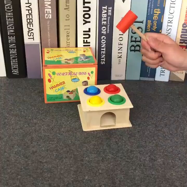Wooden Knock Ball Hammer Early Learning Toy knock the ball