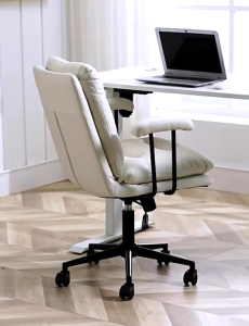 เก้าอี้ทำงาน เก้าอี้สำนักงาน เก้าอี้คอม เบาะหนานุ่ม มีล้อ สามารถปรับระดับได้ เอนหลังได้