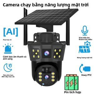 Camera IP PTZ Năng Lượng Mặt Trời 4G 4MP Ngoài Trời Tầm Nhìn Ban Đêm Màu Sắc Đầy Đủ Điều Khiển Bằng Ứng Dụng V360Pro Camera An Ninh Dạng Dome Với Pin Tiết Kiệm Năng Lượng