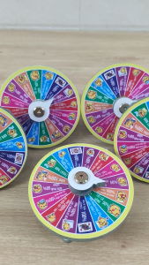 Vòng quay ăn nhậu mini 16 ô trắng đỏ bằng gỗ MDF chống nước an toàn