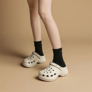 รองเท้าแตะ EVA ทรงหัวมน สำหรับผู้หญิง ทรงพื้นหนา รองเท้าแตะชายหาด รองเท้าแตะกลางแจ้ง กันลื่น รองเท้าแตะแบบสวมสบาย ส้นสูงปานกลาง