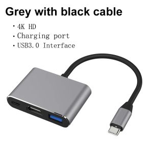 USB C to HDMI 4K Converter 3 in 1 Cable Adapter for Samsung Huawei Mac NS USB 3 1 Type C and USB 3 0 Compatible