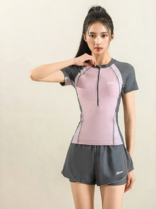 XTEP | Conservative Two-Piece Swimwear Short Sleeve Square Bottom