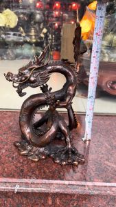 Tượng rồng lượn bằng đồng màu nâu phong thủy DxRxC: 20x20x35cm nặng 3.3kg