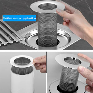 ZEO Multifunctional Stainless Steel Floor Drain Bathroom Sink Drain Strainer Hair Catcher Anti-clog Trap