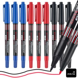 20 Cái/bộ Đôi Đầu Bút Đánh Dấu Đa Năng Chấm Bút Đánh Dấu Cho Kim Loại Chế Biến Gỗ Chống Thấm Nước Đen/Xanh Dương/Đỏ Bộ Bút Trang Trí Phòng Tắm