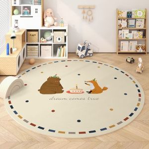round Carpet Childrens Room Reading Area Mat Study Desk Computer Chair Pad Bedroom Carpet Rocking Chair Pad Home Decor