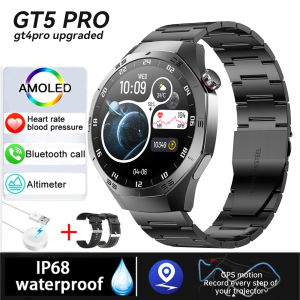 2025 AMOLED Screen GPS Smart Watch Waterproof Fitness tracking Heart Rate BT Call Professional Sports Smartwatch For IOS New