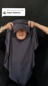 Bergo Hamidah Ukuran L: Bergo Jersy Menutupi Dada