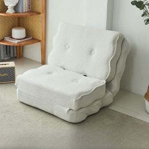 Foldable Sponge Lazy Sofa Bed for Floor Bedroom Balcony Modern Minimalist Design Detachable Cover Suitable for Adults