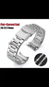20/22mm/24mm Stainless Steel Strap for Rolex for Seiko Curved End Flat Warch Band Sport Bracelet Universal Replacement Wristband