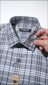 OWEN - Áo sơ mi nam dài tay Regular Fit AR230636DT màu Ghi chất liệu Bamboo