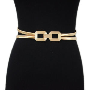 Gold Elastic Metal Belt Spring Buckle Ladies Casual Metal Waist Chain for Coats And Dresses Red Lip Rabbit Brand 2011 Spring Summer Collection