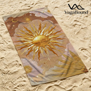 Gilded Sun & Clouds Luxury Beach Towels Crafted from Combed Cotton Plush and Absorbent Beach Towel or Pool Towels