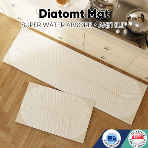 🇸🇬 New Kitchen Diatomite Mat Napa Skin /Anti-Slip Super Absorbent Quick Dry Floor Mat Door Mat Batnroom Mat