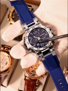 LIGE đồng hồ nam đẹp ngầu đồng hồ cơ tự động trọng người đàn ông Mens xem không thấm nước Đồng hồ đeo tay thể thao kép Nam + Hộp