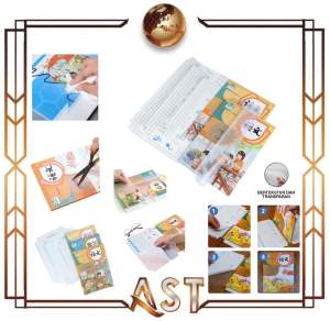 SAMPUL BUKU / STIKER PVC FILM PERLINDUNG BUKU TEKSTIL ISI 10 LEMBAR PLASTIK TAHAN AIR