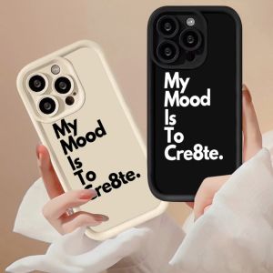 Compatible with iphone 14 Pro Max Phone My mood 12 13 14 15 11 Pro Max Casing silicone xr xs Max 7 8 Plus