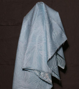 Vải Jacquard Hai Mặt Họa Tiết Nước Chảy Lập Thể Màu Xanh Lam Váy Cao Cấp Sáng Tạo Vải Nhà Thiết Kế Lễ Phục Hán Phục