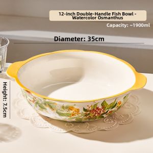 Attractive Double Ears Traditional Chinese Soup Bowl