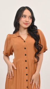 NAKD FASHION DREENA CHALLIS COLLAR NECK BUTTON DOWN DAILY CASUAL OFFICE MIDI DRESS 6012