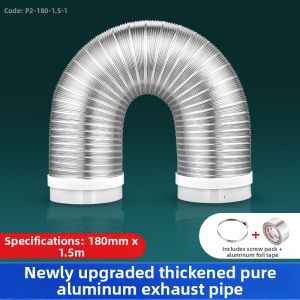 JIAYUN | Pure Aluminum Metal Exhaust Smoke Pipe Heat Resistant Flexible Ducting for Kitchen Extractor Ventilation Airflow 1384