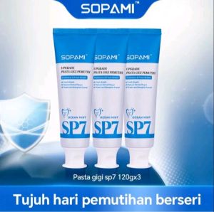 SOPAMI SP7 ISI 3 PASTA GIGI PEMUTIH PROBIOTIK OCEAN MINT & NATURAL MINT 120g BPOM ORIGINAL