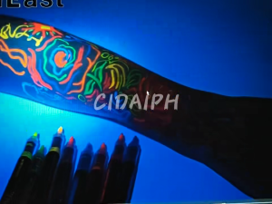 6/12 Pack Glow in the Dark Body Paint Halloween Makeup Kit UV Neon Face Markers Glowing Face Painting Pens Washable Tattoo Markers for Skin Festival Essentials