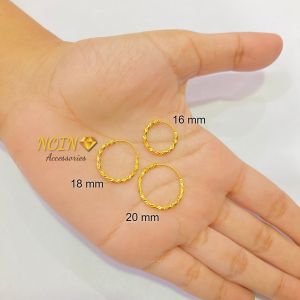 Anting Gipsy Warna 24 Karat Ulir Ukuran 16 18 20 MM Lapis Emas ATG23