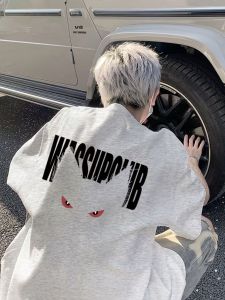 Summer Heavyweight Pure Cotton Printed Short Sleeve Mens T-shirt Versatile Street Style Casual Breathable round Neck Top