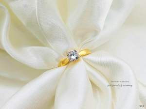 แหวนเพชรสวิสหุ้มทองคำแท้หนาพิเศษเกรดพรีเมี่ยม