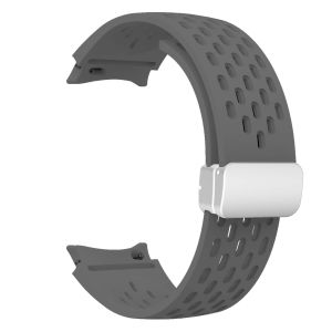 Dây Đeo Đồng Hồ Silicon Cho Samsung Galaxy Watch 4/5/6/7 40mm/42mm/44mm/45mm/47mm Có Khóa Từ Tính Không Có Khe Hở Dây Đeo Cổ Điển Dành Cho Người Lớn