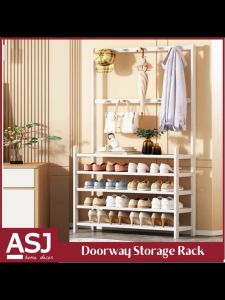 ASJ_Stylish Open Multi level Doorway Storage Rack /Open Shoe Wardrobe Closet Storage - Large capacity shoe rack - Ready stock