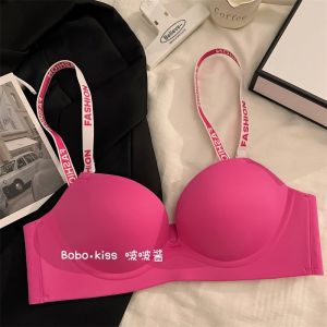 ชุดชั้นในสตรี Pure Desire สีชมพู ทรงเข้ารูป เสริมหน้าอกเล็ก เสริมหน้าอก ป้องกันการหย่อนคล้อย ฤดูร้อน 2024 ใหม่ เซ็กซี่