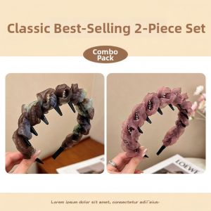 Soft Tulle Beaded Headband For High Crown Styling Fringe Control Outing