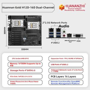 HUANANZHI | Dual AMD EPYC Processor BMC Motherboard