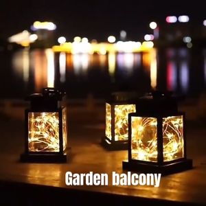 Lampu Hias Taman Gantung Tenaga Surya Lentera Kawat Dekorasi Taman Solar Palace Lantern