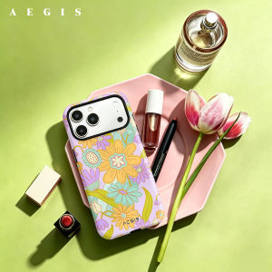 Potdemiel | Retro Color Leaf Geometric Double Layer Hard Shell for iPhone 17 16 15 14 Plus 13 Pro Max Anti-Drop Shockproof PC Case