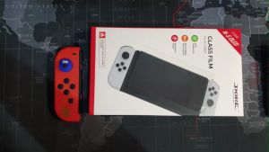 DOBE Glass Film Protection Nintendo Switch OLED มีกันรอย 2 อัน (กันรอยกระจก Switch OLED)(ฟิล์ม Switch OLED)(Tempered Glass Film Switch OLED)(TNS-1156)