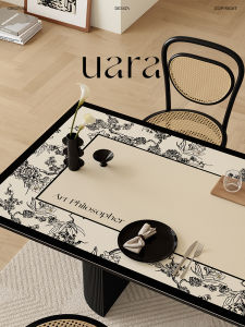 Luxurious Leather Table Mat Waterproof Oilproof Heat Resistant Easy to Clean Dining Table Protection Pad Modern Simple Style PVC Material