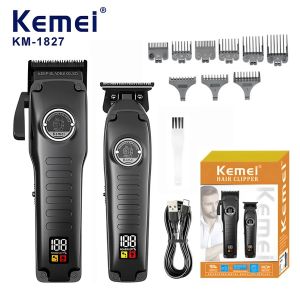 Kemei KM-1827 Hair Clipper Kit Professional Hair Trimmer Cordless Rechargeable Electric Barber Razor For Strong Power