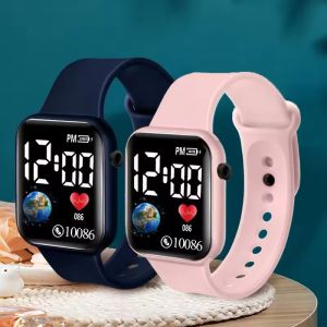 【🔥Low Price】Children Smart Watch Kids Watch Wristwatch Boy Girls Sport LED Simple Color Silicone Strap Kids Watches Student Gift Wholesale