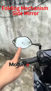 Universal Motorcycle Side Mirror 360° Adjustable Wide View Rear Mirror with Folding Mechanism CNC