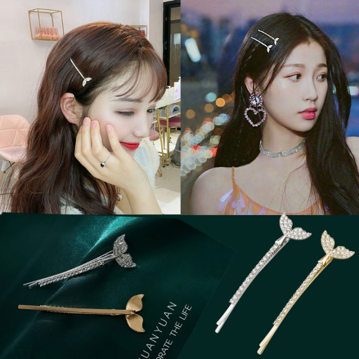 Japan and South Korea Rhinestone Metal Hair Clip Fish Tail Hairpin