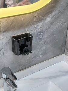 ชั้นวางแปรงสีฟันไฟฟ้า ที่ใส่แปรงสีฟัน อเนกประสงค์ ใส่ยาสีฟัน แบบติดผนัง ชั้นวางแก้ว สินค้าคุณภาพสูง แบบไม่เจาะ