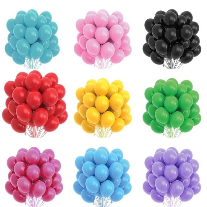 Balon Latex 10 Inch Isi 50 Buah/balon Doff Isi 50 Pcs/balon Latex 1 Pak ...