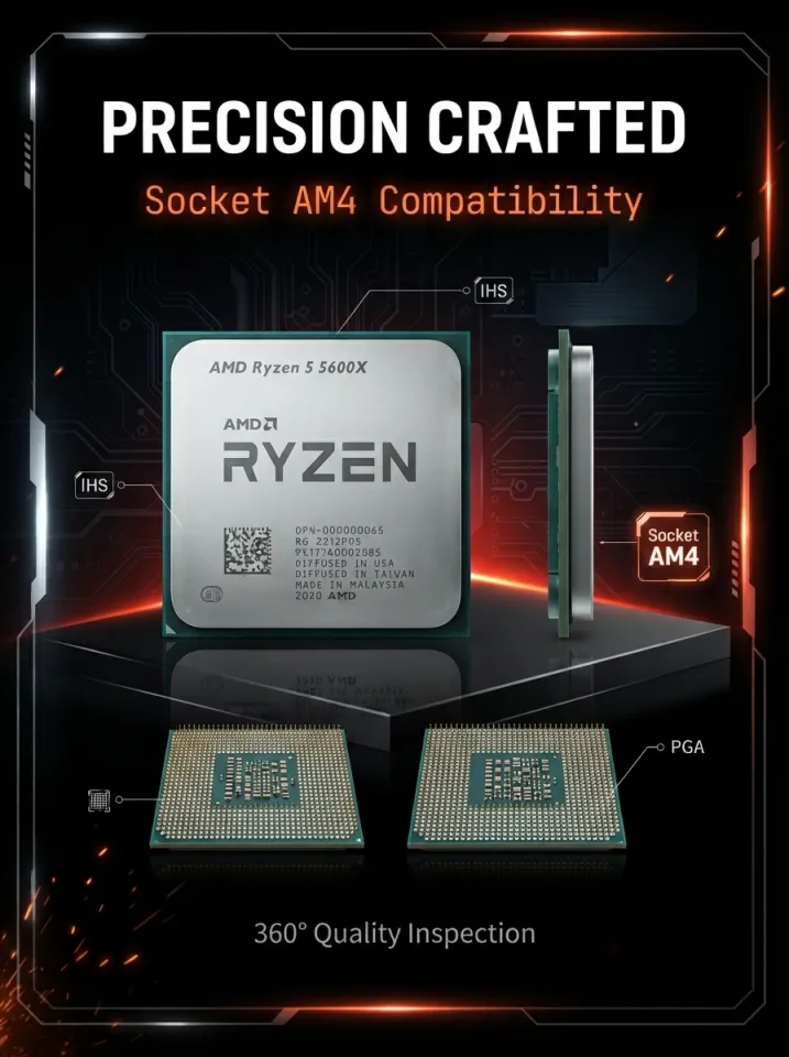 AMD | Ryzen 5 5600X Unlocked Gaming CPU AM4 Socket 6‑Core 12
