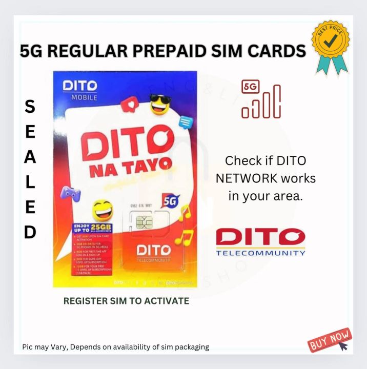DITO STARTER PACK PREPAID SIM CARD 5G at FREE 3GB